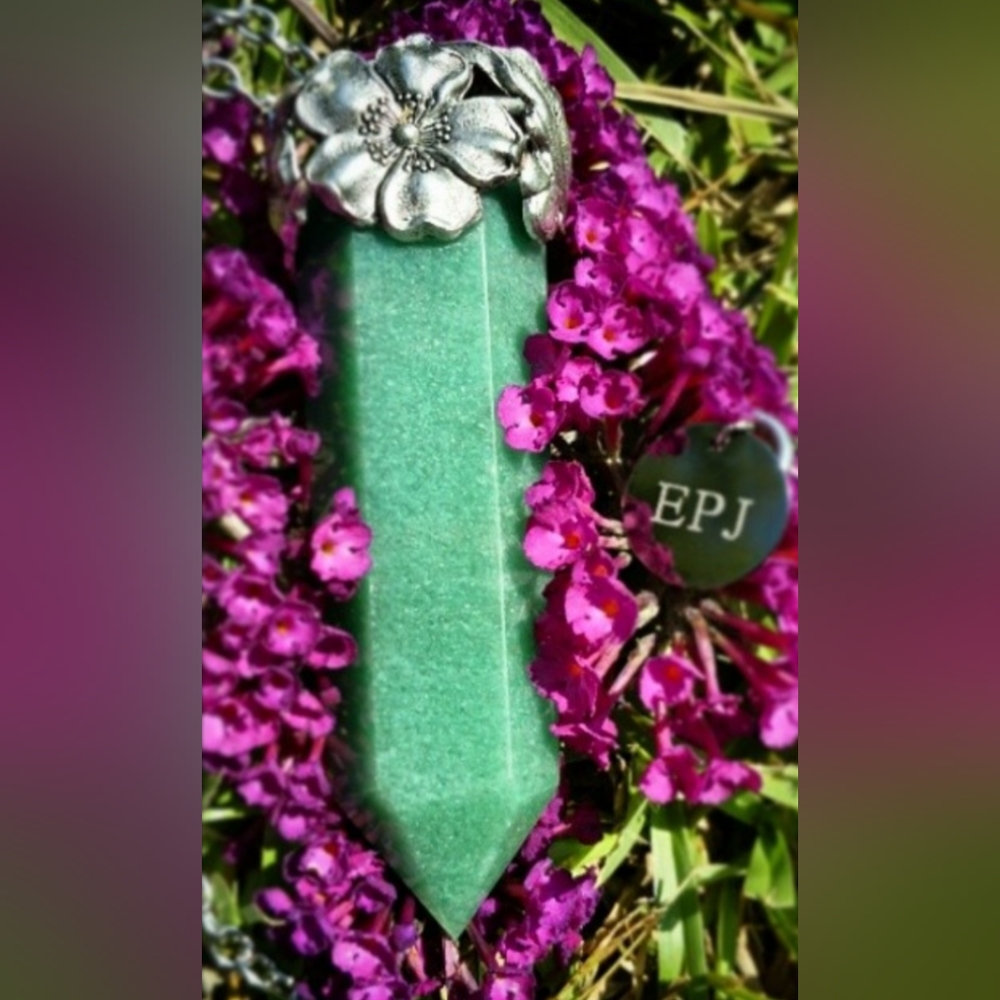 Discontinued Evil Pawn Jewelry Aventurine Wand Floral Wrap Necklace 💚 Bohemian